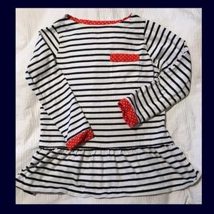 Mini Boden Breton tunic with ruffles 6-7